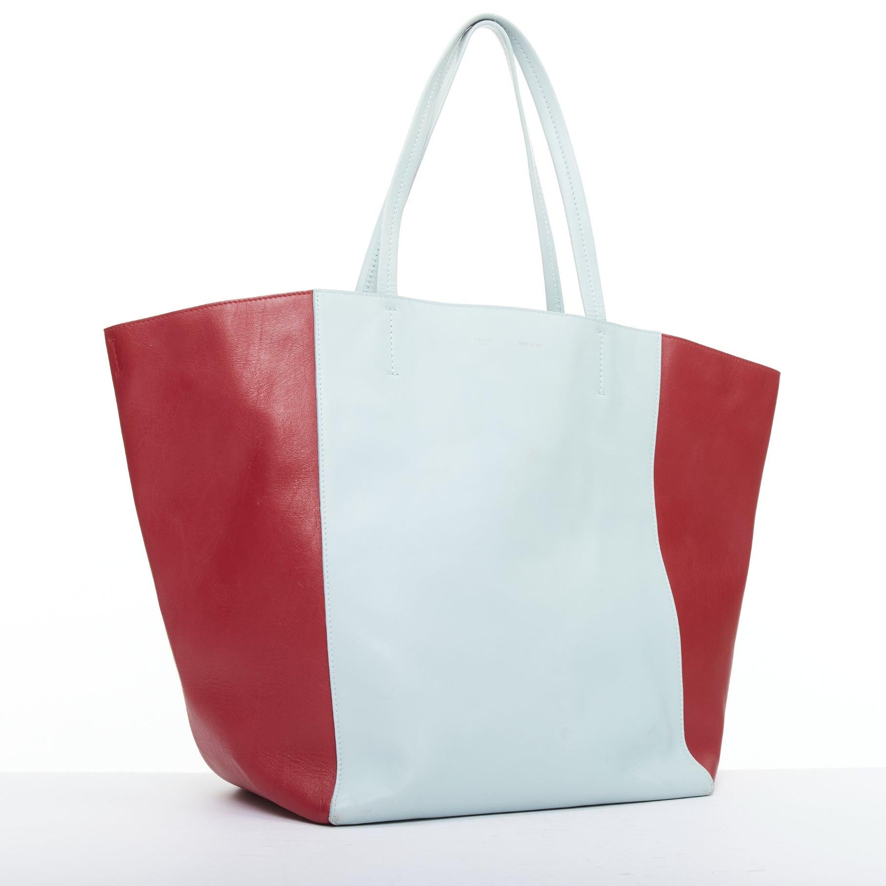 Bolso de mano CELINE Phantom Cabas azul bebé rojo bicolor horizontal Gris en venta