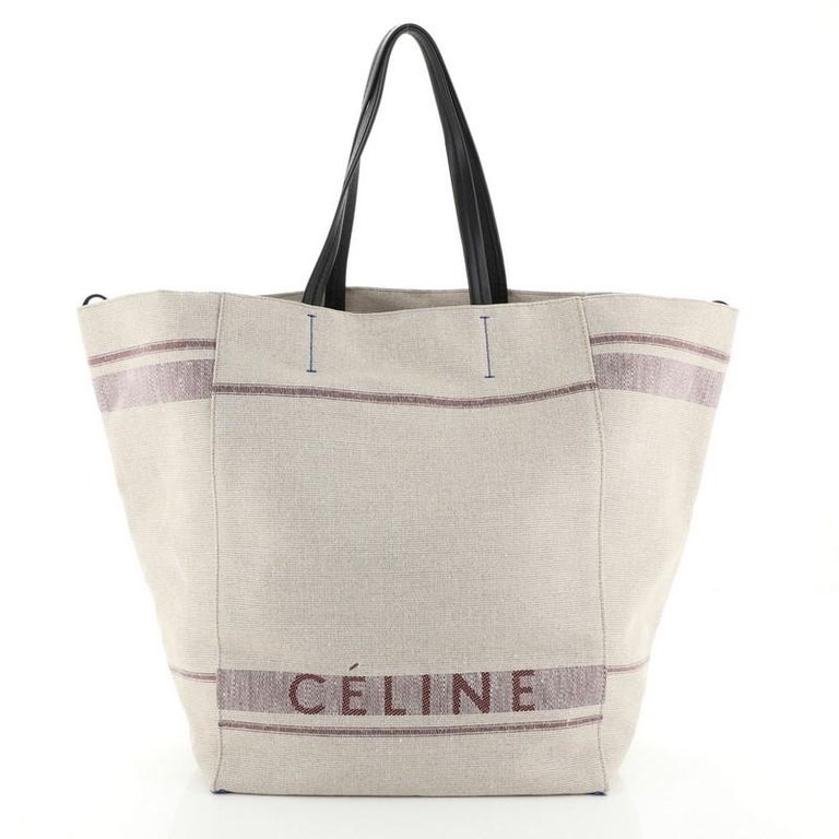 Celine Made In Tote Canvas With Leather Medium at 1stDibs