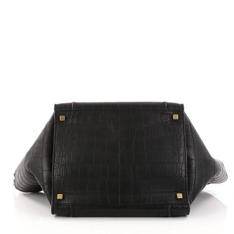 Women's Celine Phantom Handbag Crocodile Embossed Leather Medium