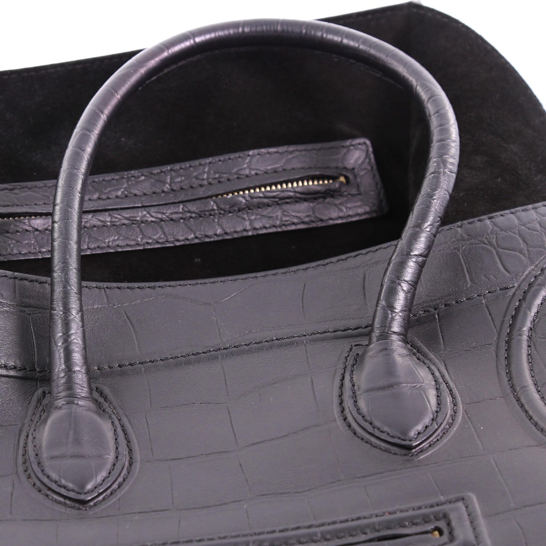 Celine Phantom Handbag Crocodile Embossed Leather Medium 4