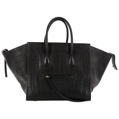 Celine Phantom Handbag Crocodile Embossed Leather Medium