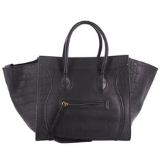 Celine Phantom Handbag Crocodile Embossed Leather Medium