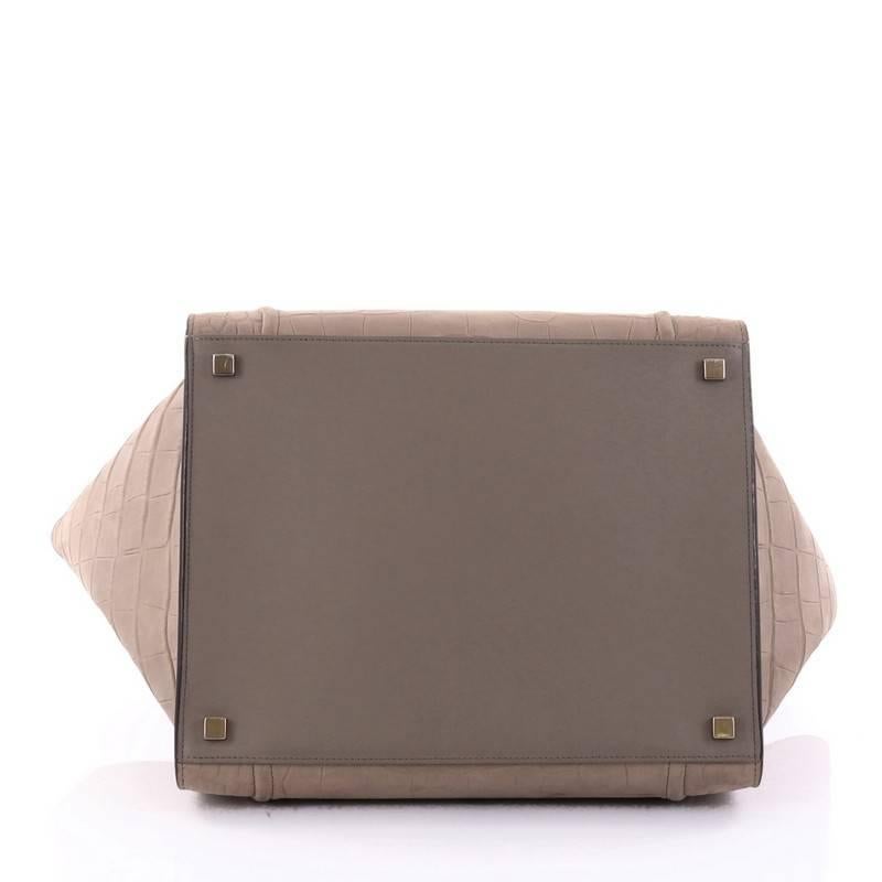Celine Phantom Handbag Crocodile Embossed Nubuck Medium In Good Condition In NY, NY