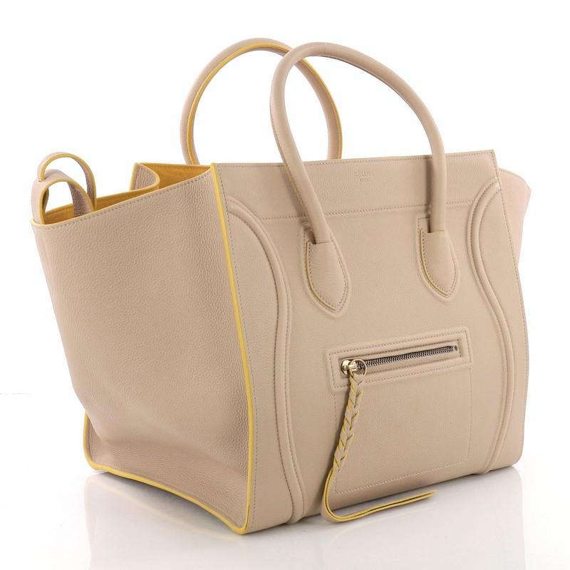 Beige Celine Phantom Handbag Grainy Leather Medium
