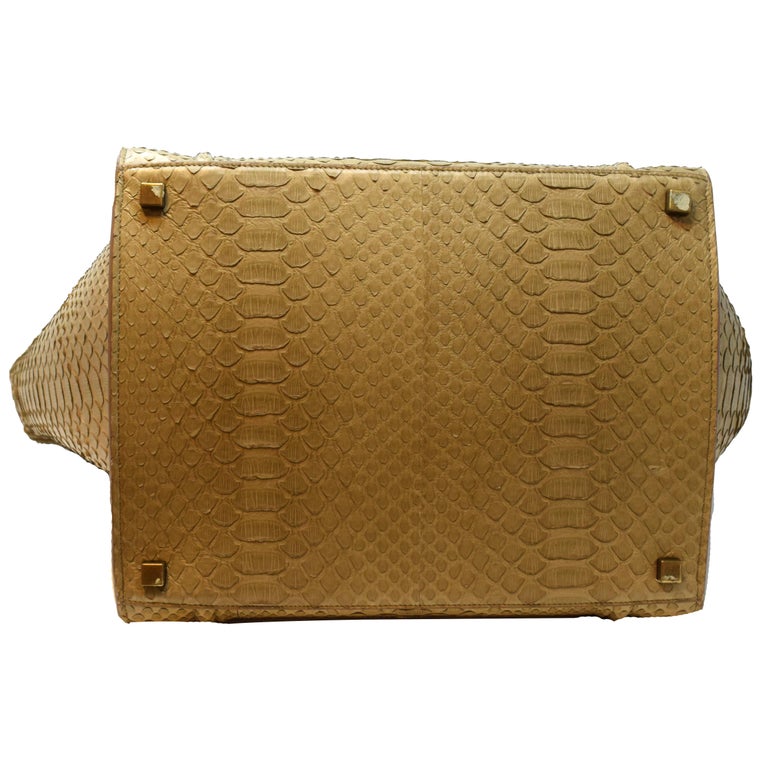 Cèline Phantom Luggage Python Snakeskin Beige Sand Color Large Purse ...