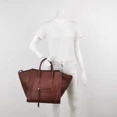 Celine Phantom Mini Burgunderfarbenes Leder 30cm