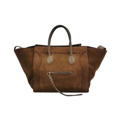 Celine Phantom Mini Dunkelbraunes Wildleder 30cm
