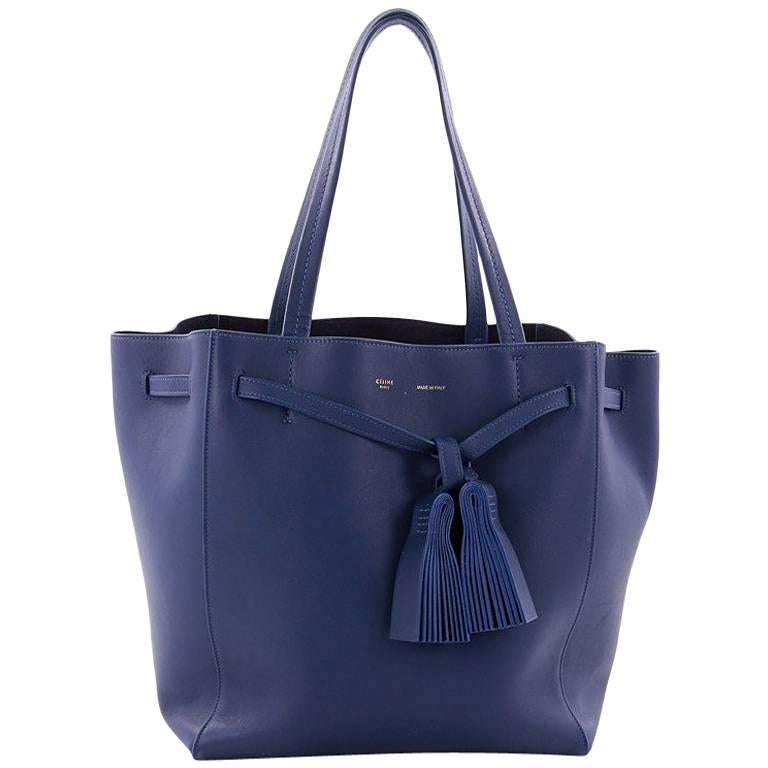Celine Phantom Tie Cabas Tassel Tote Leather Small