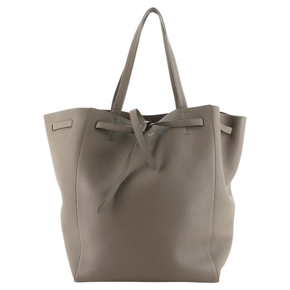 Celine Vertical Cabas Tote Grained Calfskin Small For Sale at 1stDibs