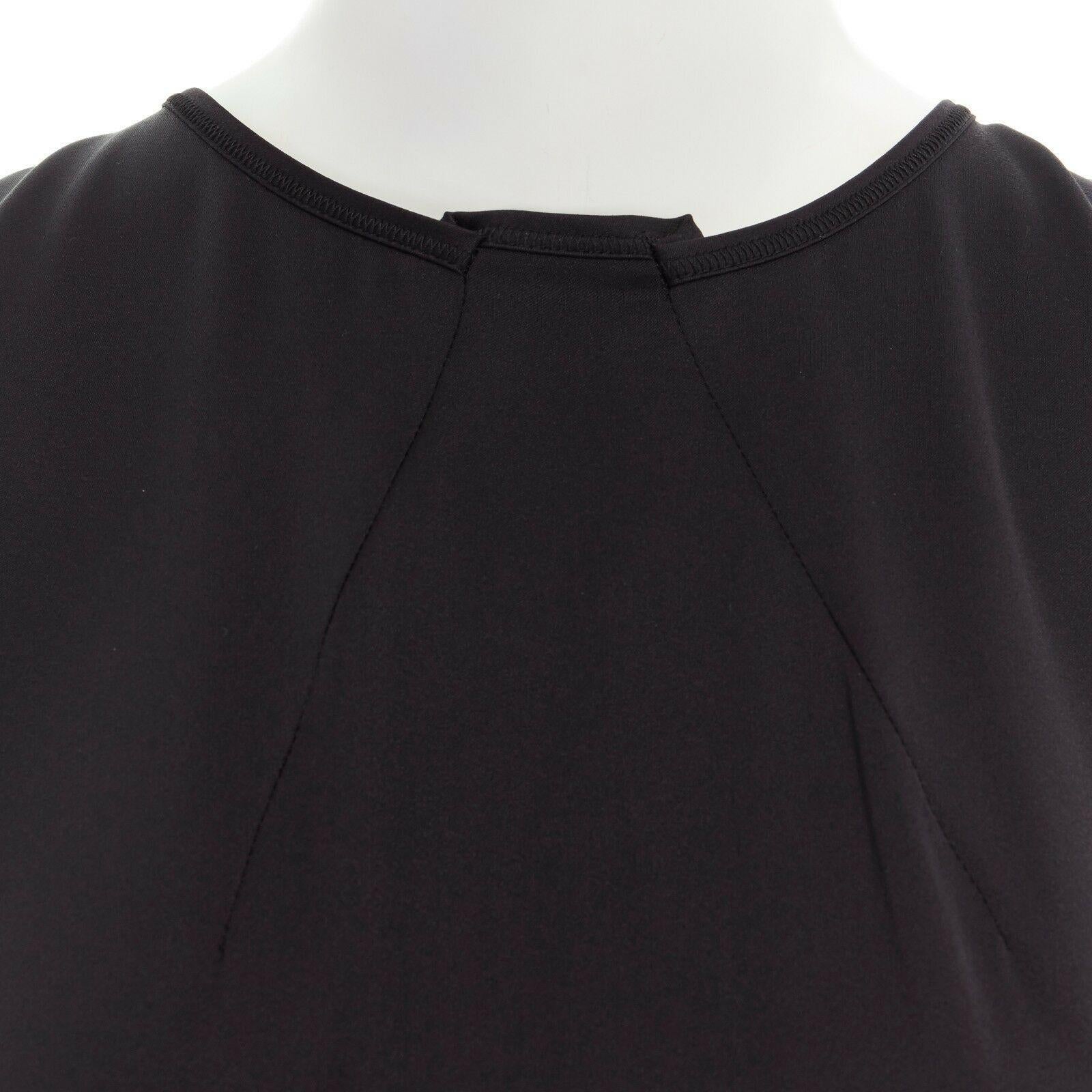 CELINE PHILO 100% silk black draped back paneled hem blouse top FR38 M 4