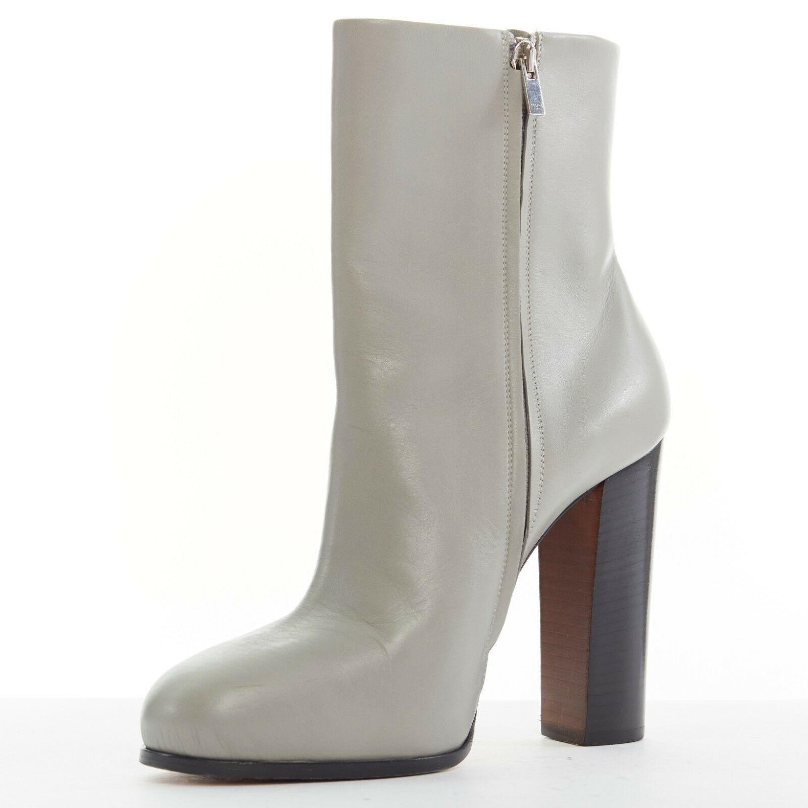 light grey leather boots