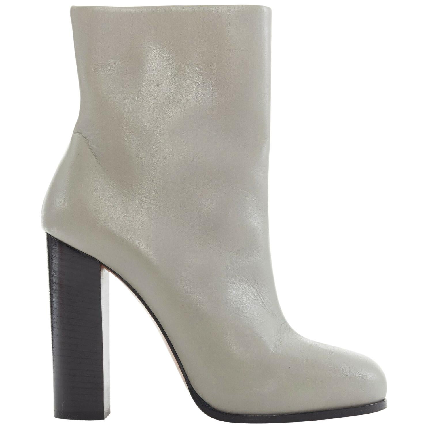 light grey leather boots