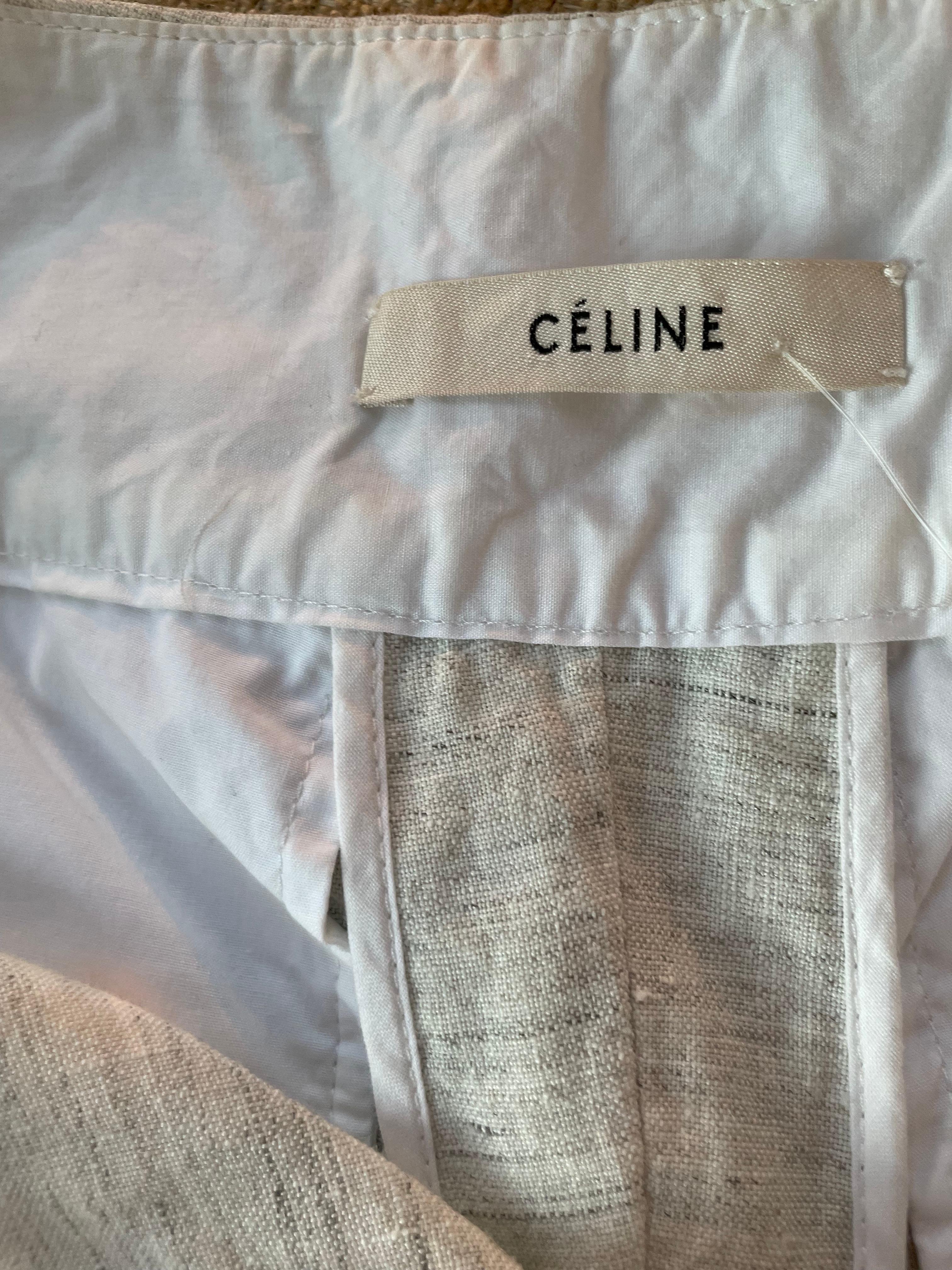 Celine Phoebe linen Pant  In Excellent Condition In Toronto, CA