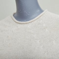 CELINE Phoebe Philo 100% cashmere heather knit rolled crew neck sweater XS