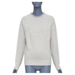 CELINE Phoebe Philo 100% cashmere heather knit rolled crew neck sweater XS