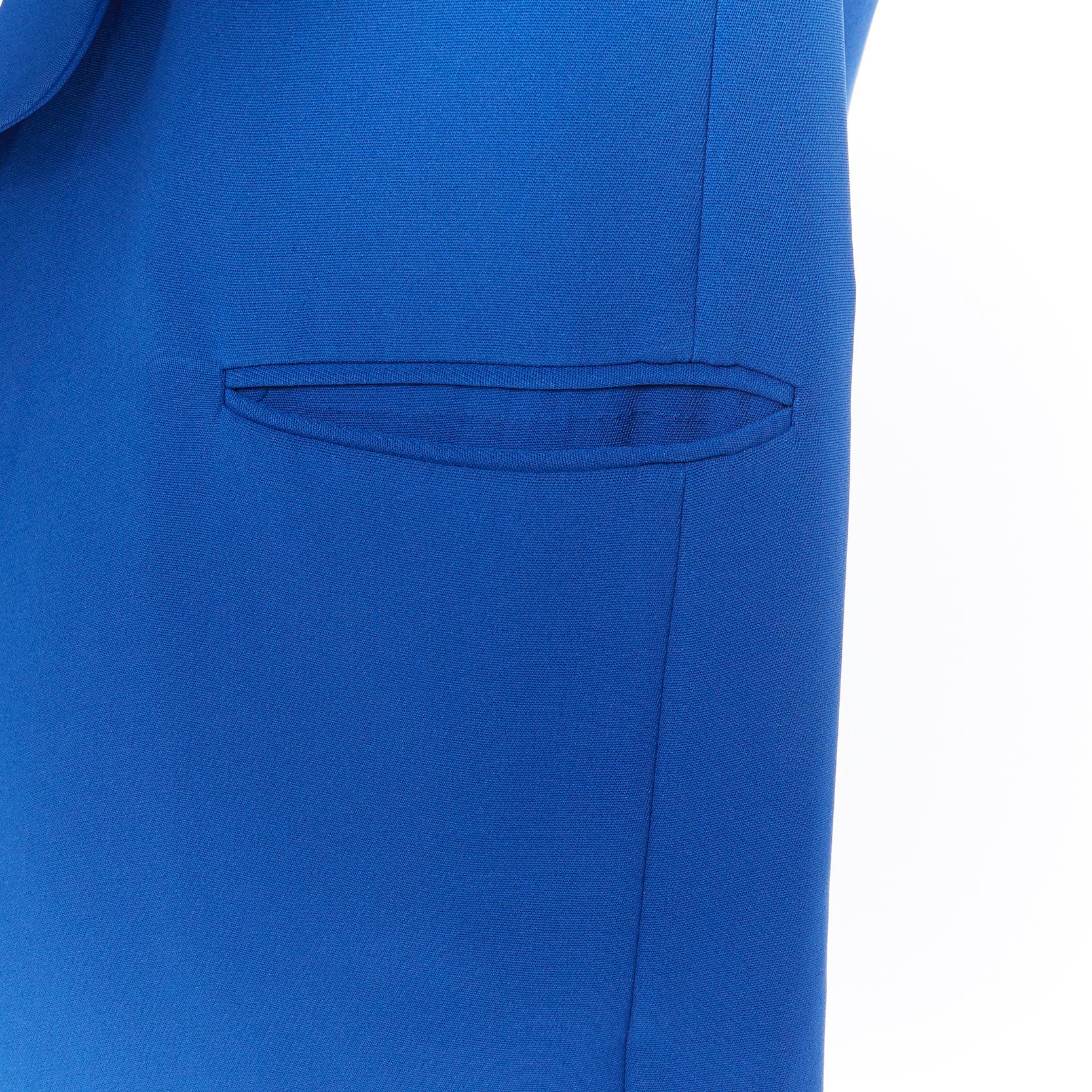 CELINE PHOEBE PHILO 100% silk cobalt blut shawl collar blazer jacket FR36 S 1