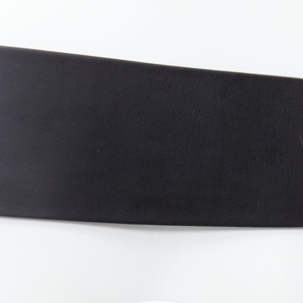 CELINE PHOEBE PHILO 2012 Runway black leather large gold buckle oversized belt M For Sale 2