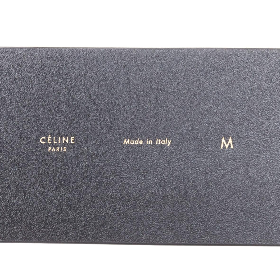 CELINE PHOEBE PHILO 2012 Runway black leather large gold buckle oversized belt M For Sale 3