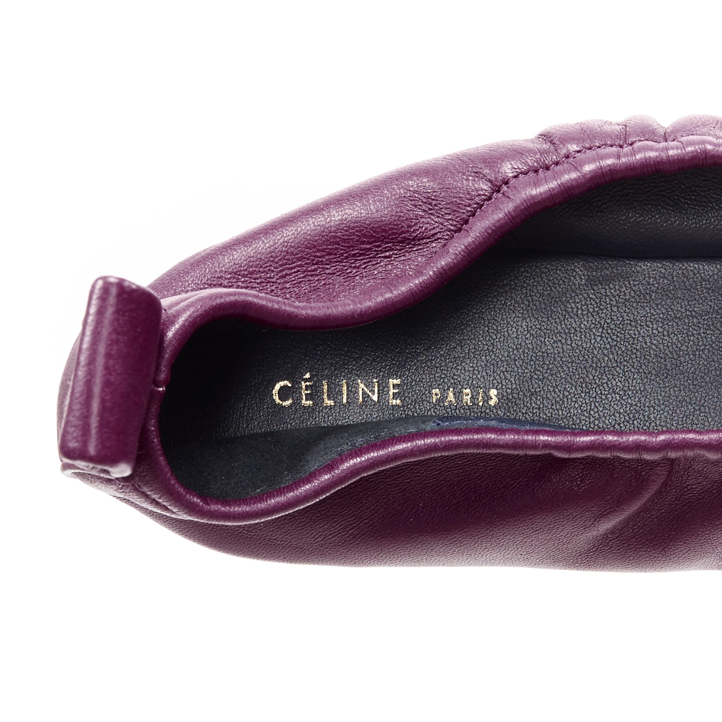 CELINE PHOEBE PHILO aubergine purple soft leather round ballerina flat EU37.5 1