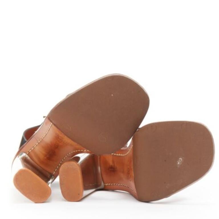 Celine Phoebe Philo Bam Bam nero open toe argento tacco a blocco EU37 in vendita 6