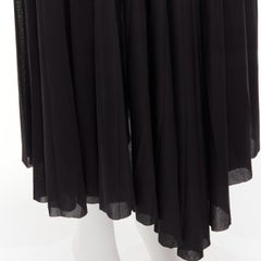 CELINE Phoebe Philo black bias cut mesh pleated high low hem midi skirt FR36 S