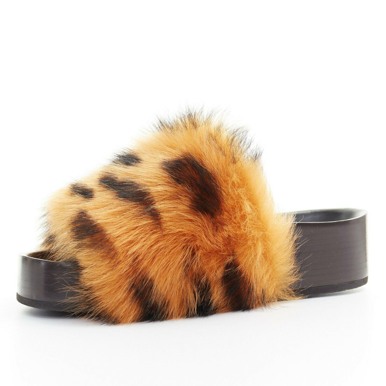 celine fluffy slides