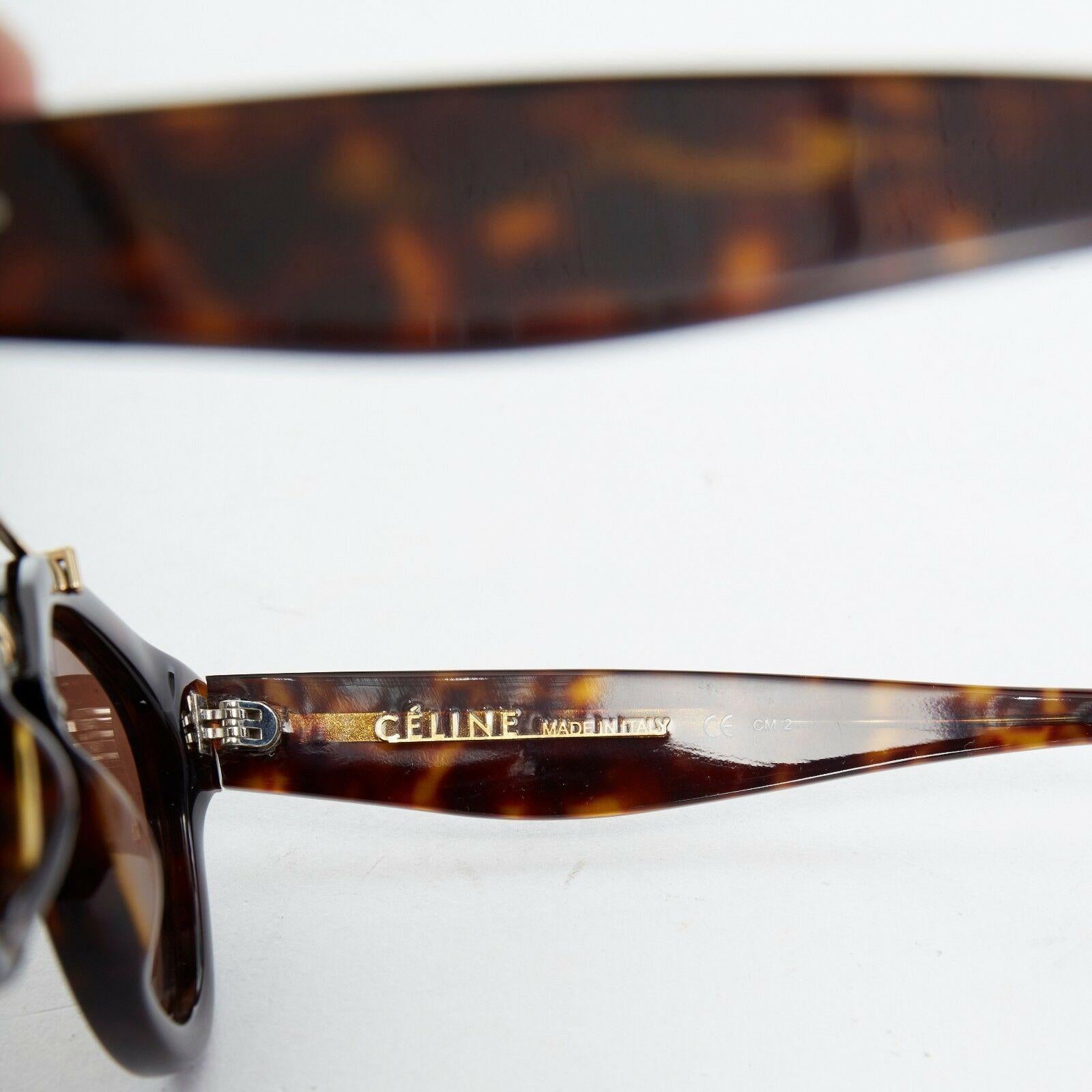 Women's or Men's CELINE PHOEBE PHILO brown acetate thick frame browbar brown lens sunglasses