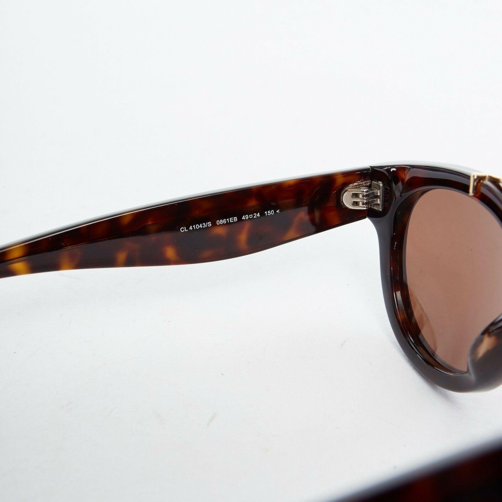 CELINE PHOEBE PHILO brown acetate thick frame browbar brown lens sunglasses 1