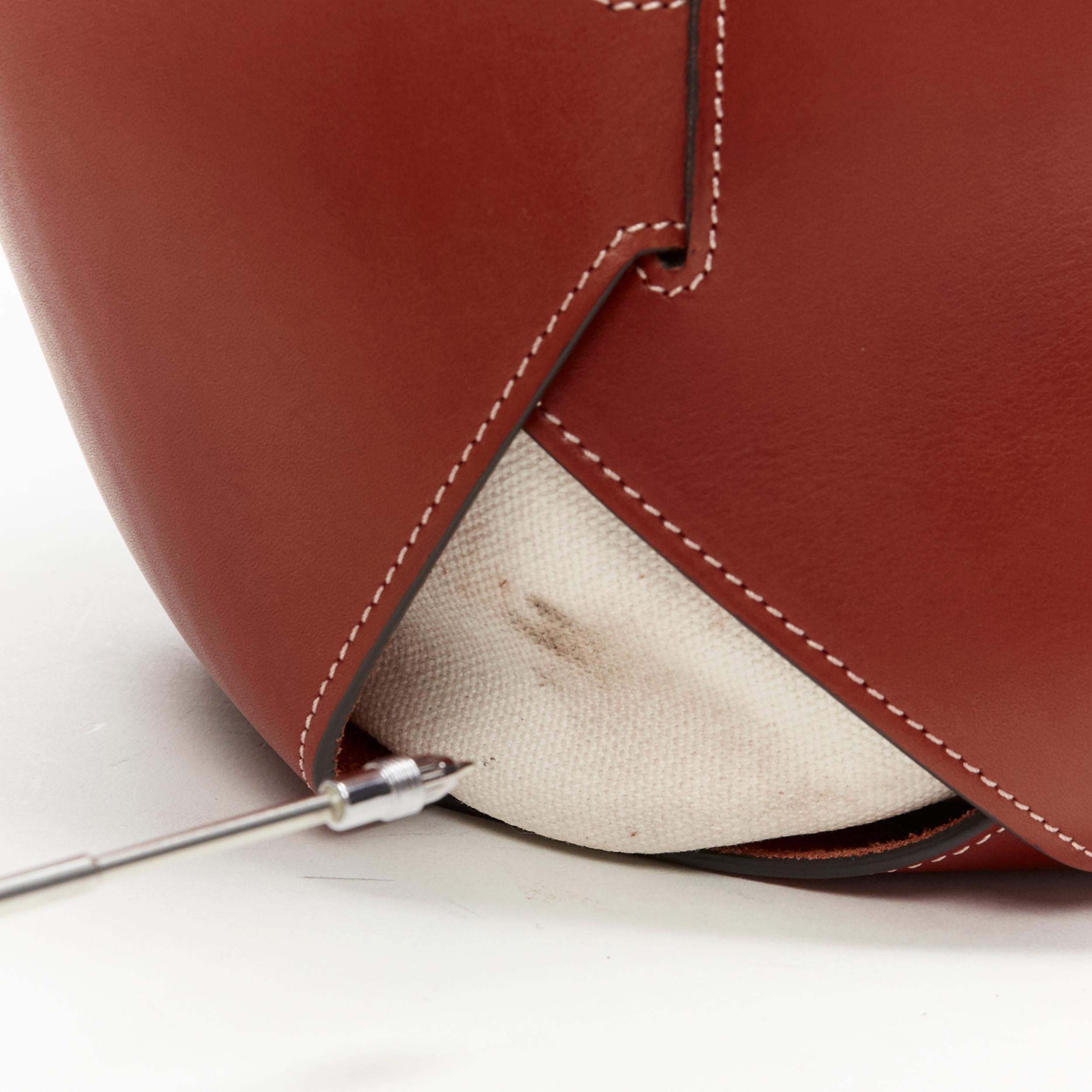 CELINE PHOEBE PHILO brown calf leather woven base canvas lined shoulder bag 2