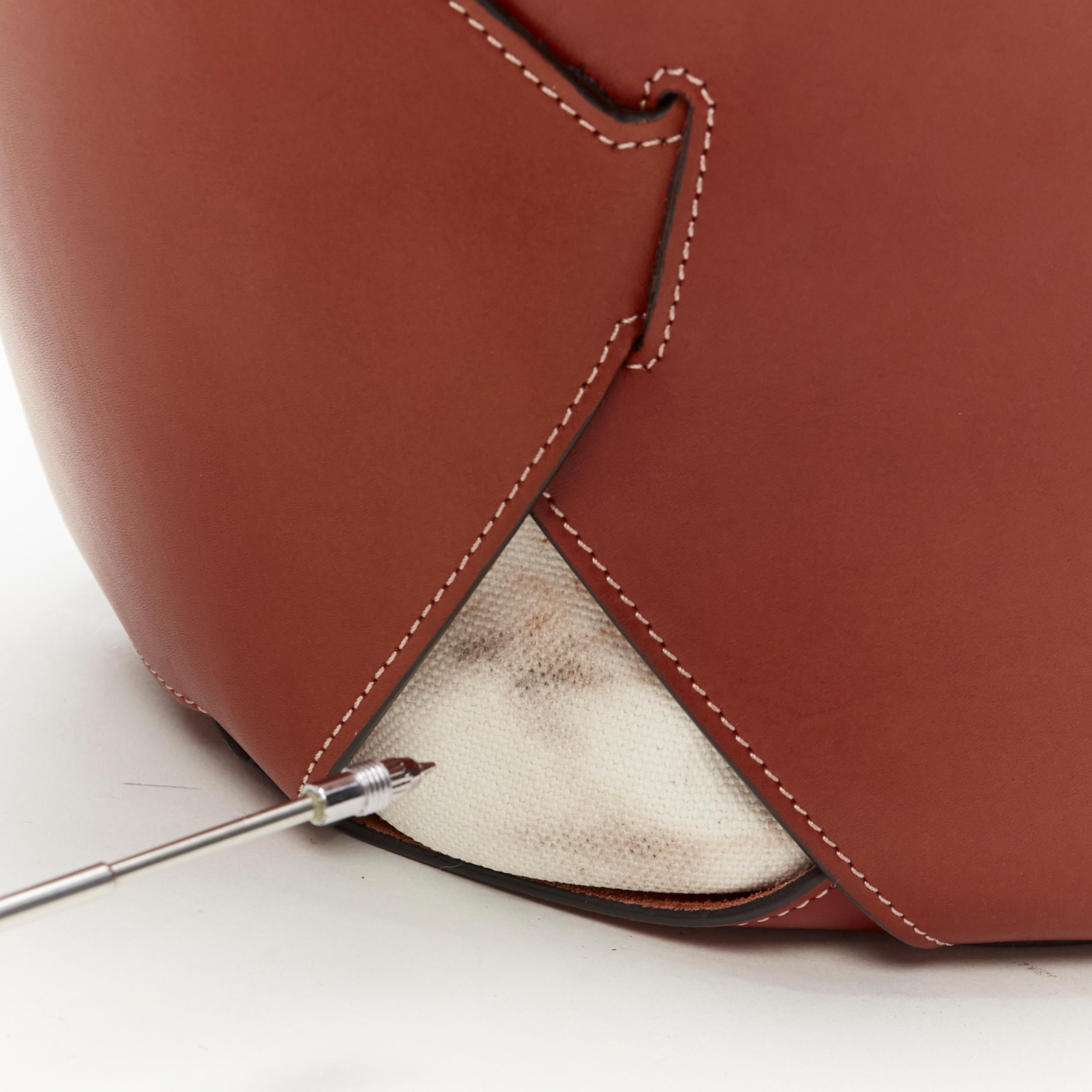 CELINE PHOEBE PHILO brown calf leather woven base canvas lined shoulder bag 1