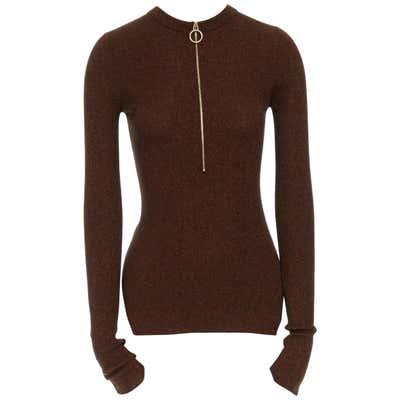 CELINE by Phoebe Philo cashmere and mohair sweater with split neck and ...