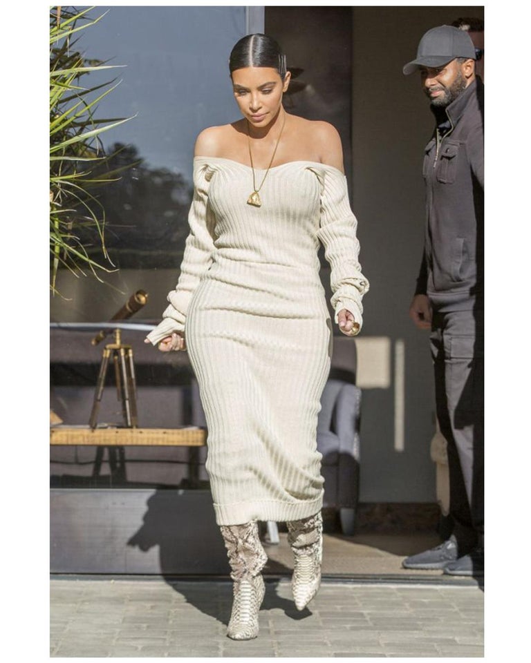 off shoulder maxi knit dress Women's Tanya Off The Shoulder Sweater Maxi Dress in Brown main image 1