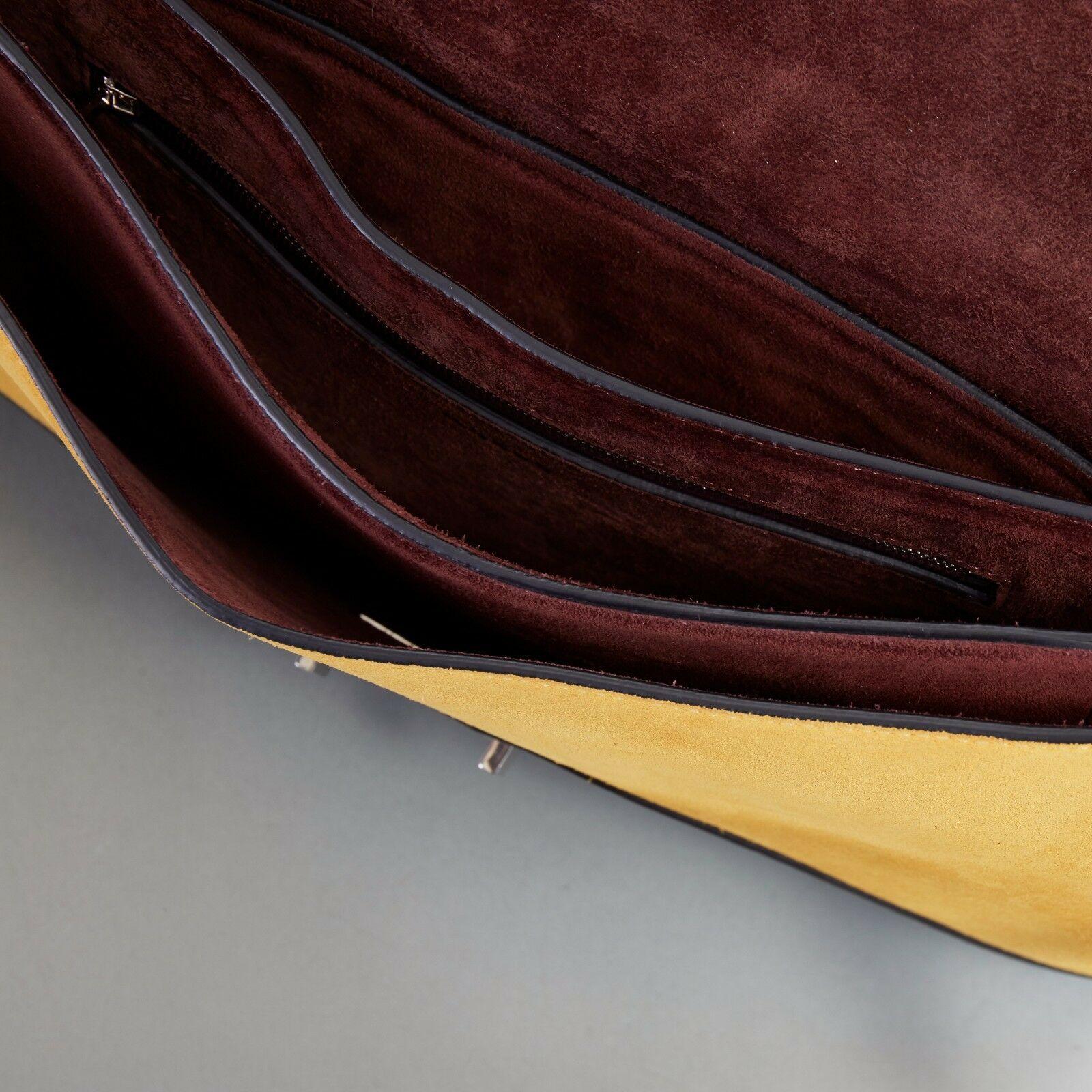 CELINE PHOEBE PHILO Diamond burgundy yellow leather shoulder clutch bag 6