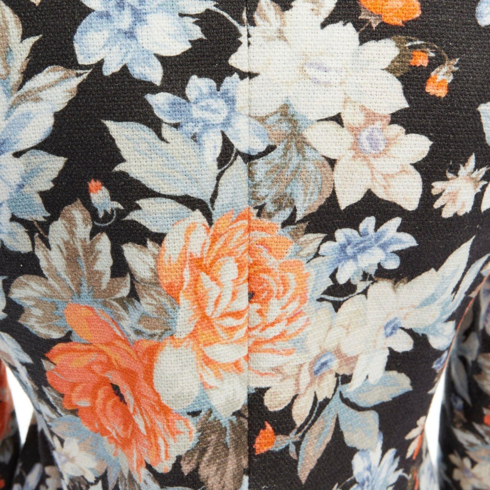 CELINE PHOEBE PHILO floral print double breasted cotton wool blazer jacket FR36 1