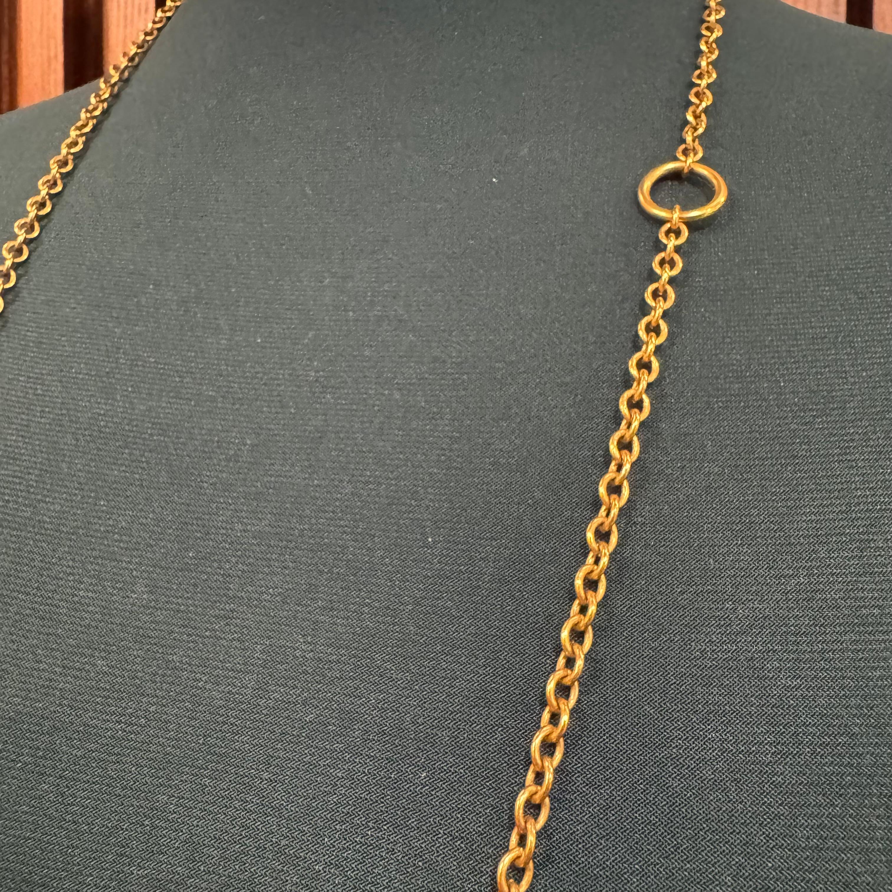 Celine Phoebe Philo Gold Medallion Long Chain Necklace 5