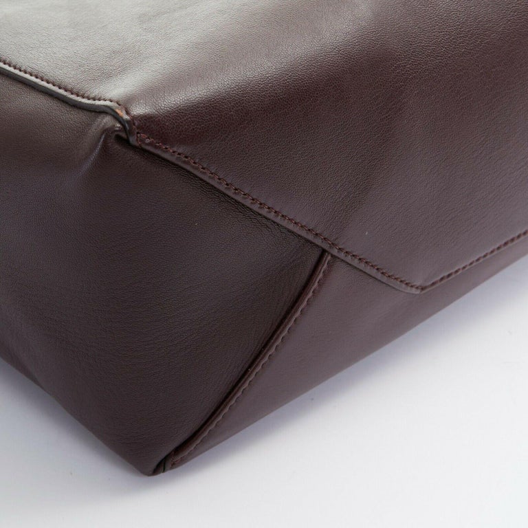 CELINE PHOEBE PHILO grey python maroon red leather bi-color cabas tote ...