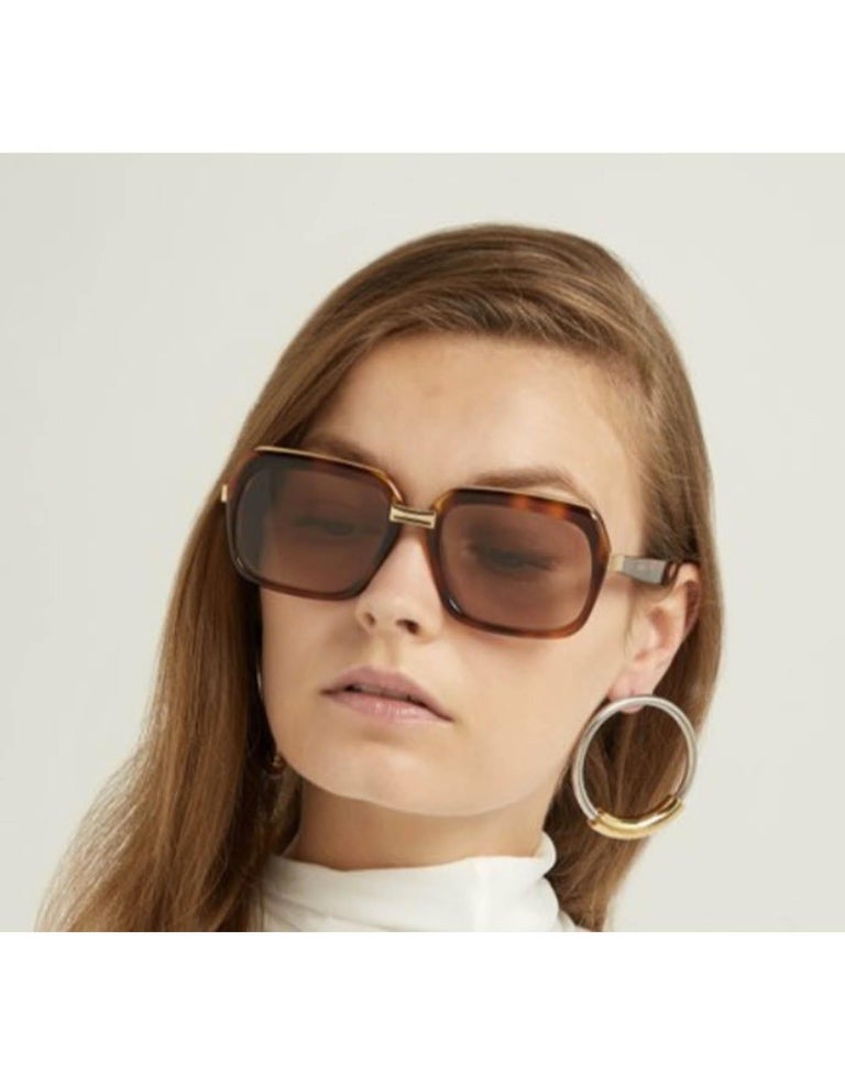 Celine Phoebe Philo Havana Acetate Square Sunglasses  display picture 2