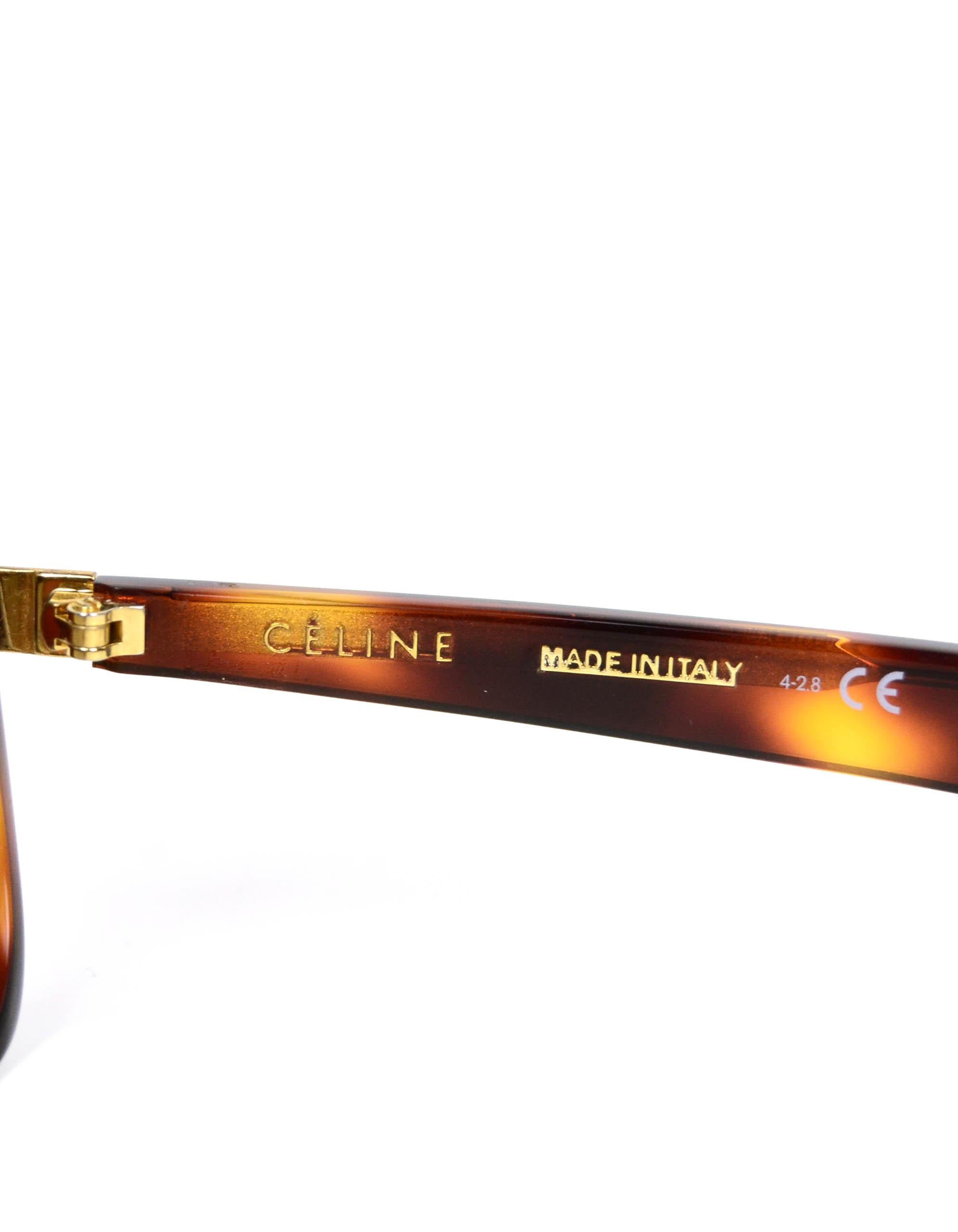 Celine Phoebe Philo Havana Acetate Square Sunglasses CL40050U In Excellent Condition In New York, NY