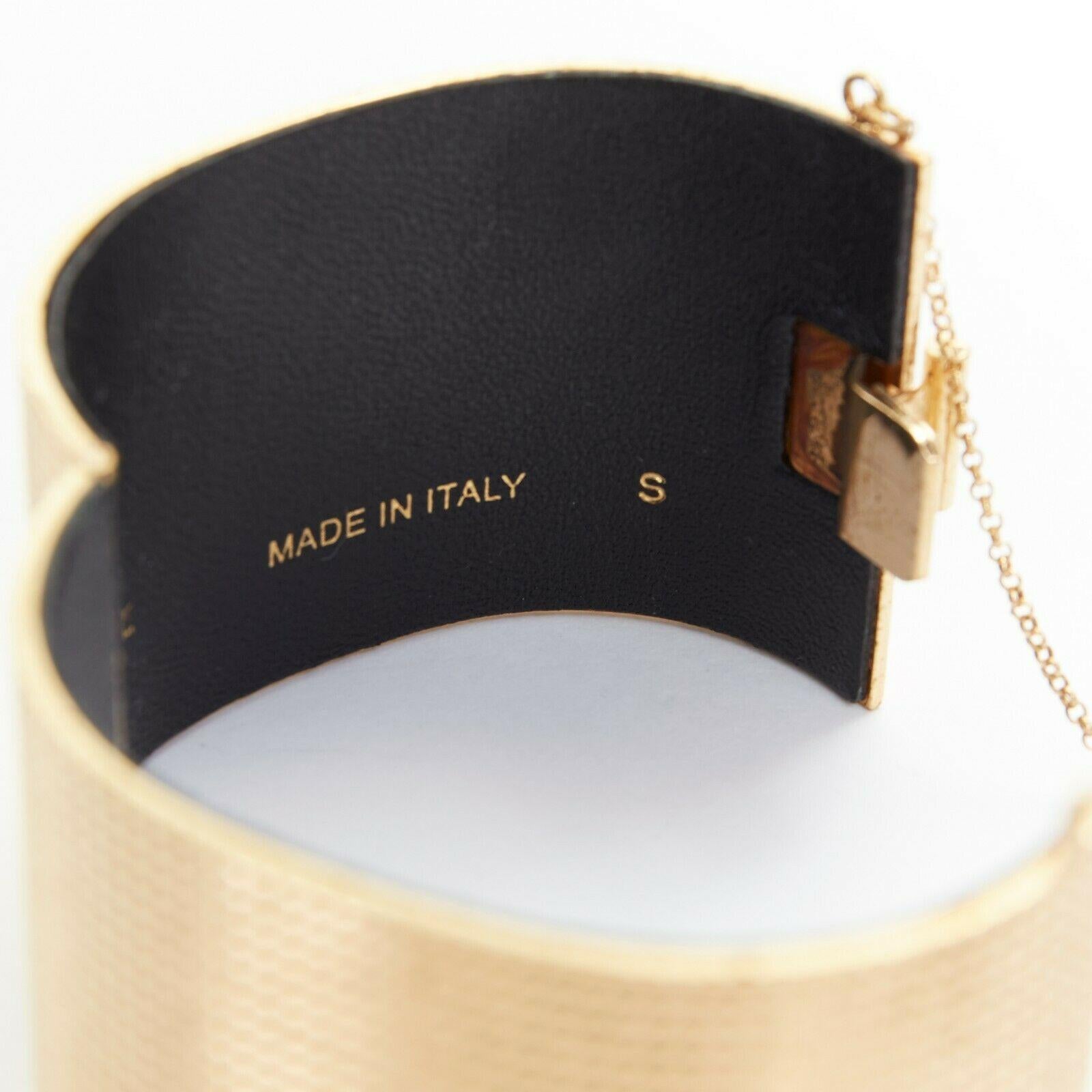 Women's CELINE PHOEBE PHILO Manchette gold-tone grid textured bracelet cuff bangle