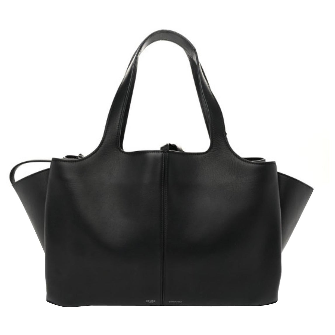 Celine Phoebe Philo Med Tri-Fold Borsa a tracolla nera in pelle martellata Autentica