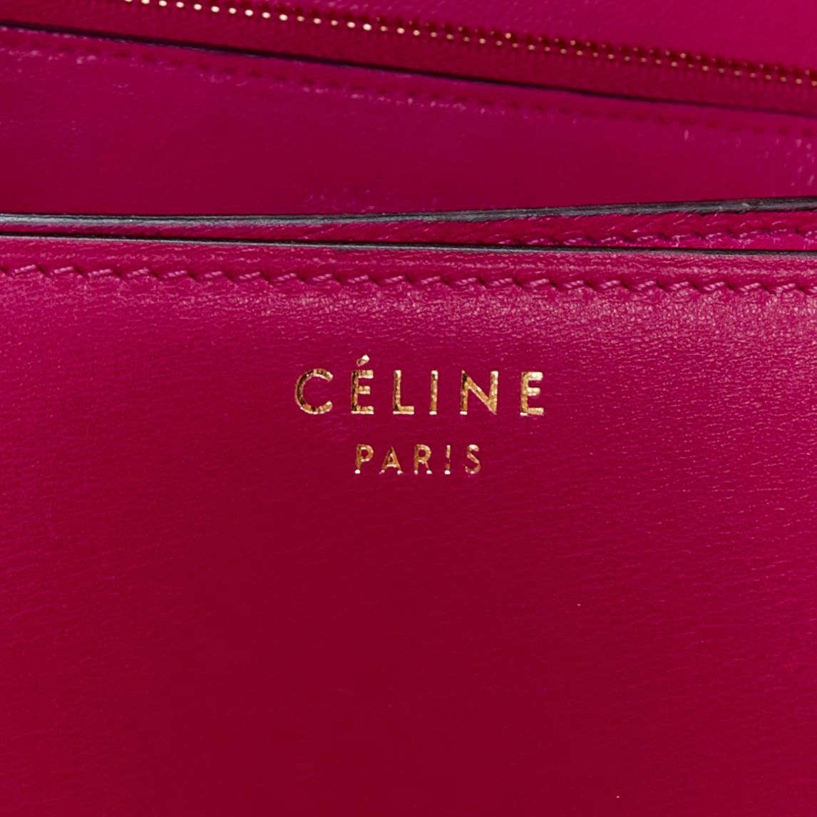 CELINE Phoebe Philo Medium Box hot pink calfskin leather crossbody bag For Sale 6