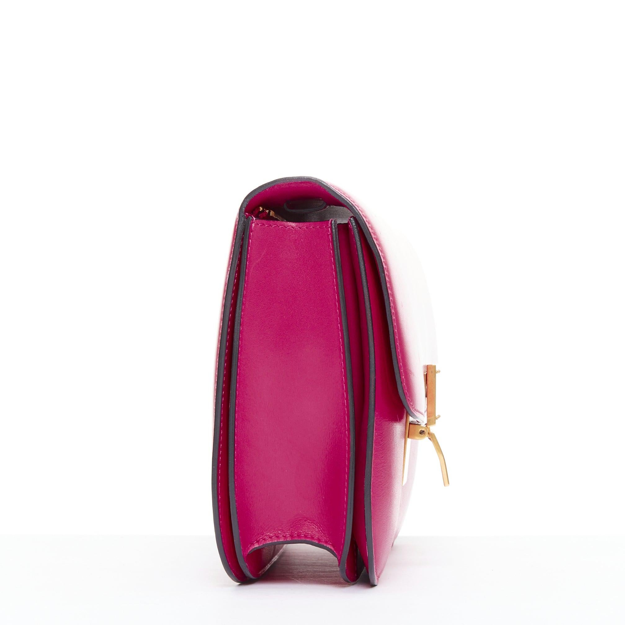 CELINE Phoebe Philo Medium Box hot pink calfskin leather crossbody bag In Good Condition For Sale In Hong Kong, NT