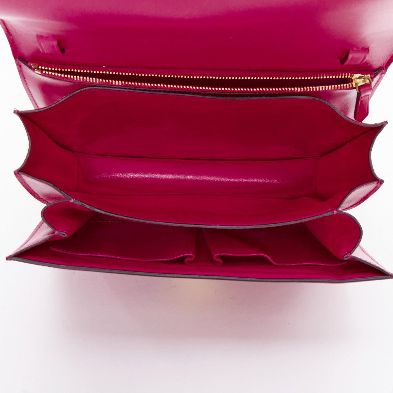 CELINE Phoebe Philo Medium Box hot pink calfskin leather crossbody bag For Sale 4