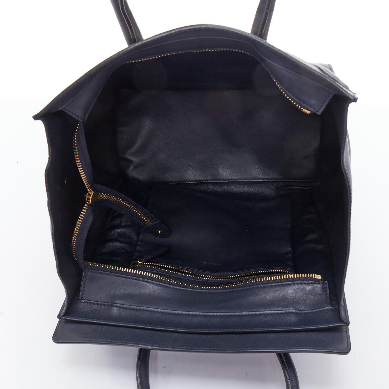 CELINE Phoebe Philo Medium Luggage cream black embossed tote bag For Sale 5