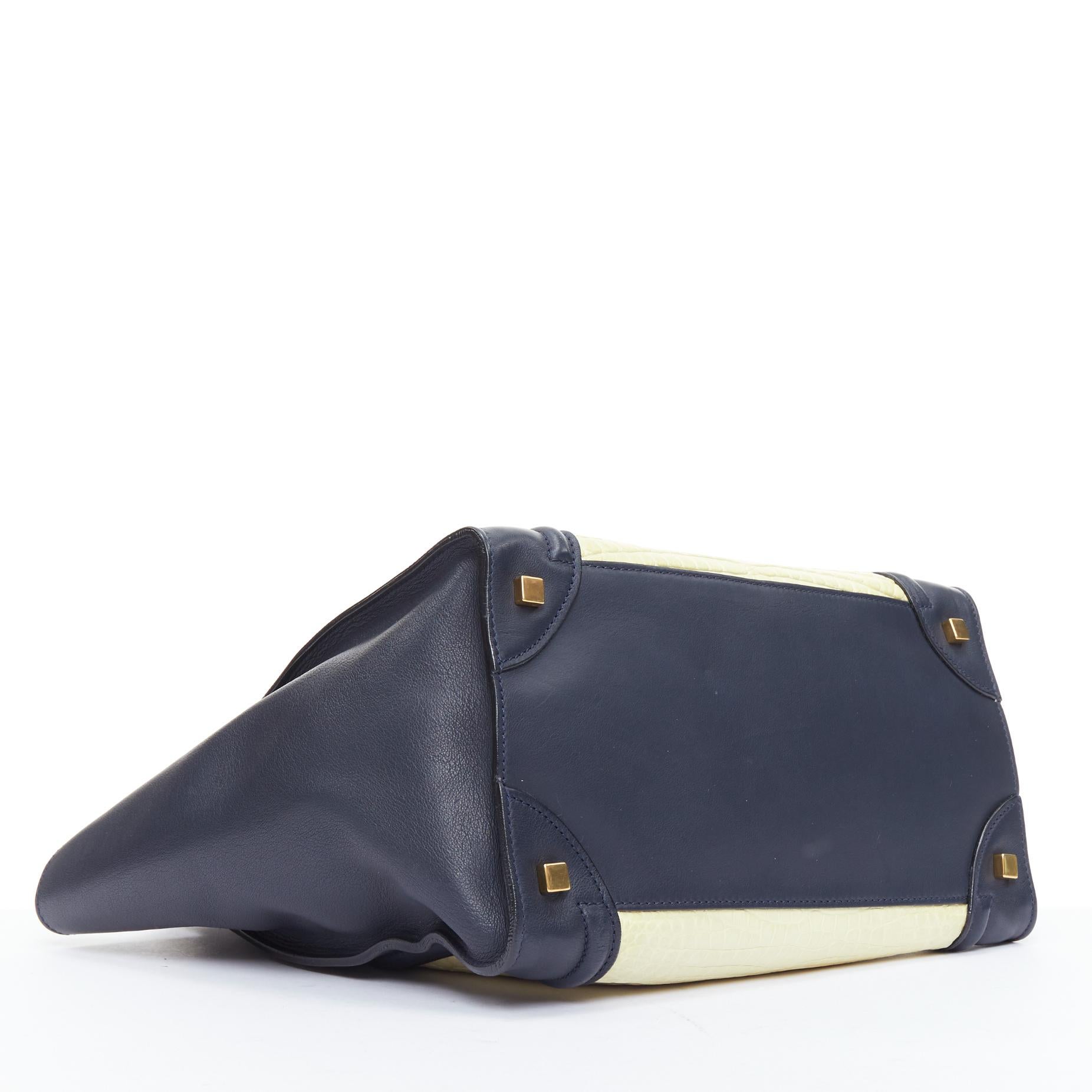 CELINE Phoebe Philo Medium Luggage cream black embossed tote bag For Sale 1