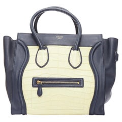 CELINE Phoebe Philo Medium Luggage cream black embossed tote bag
