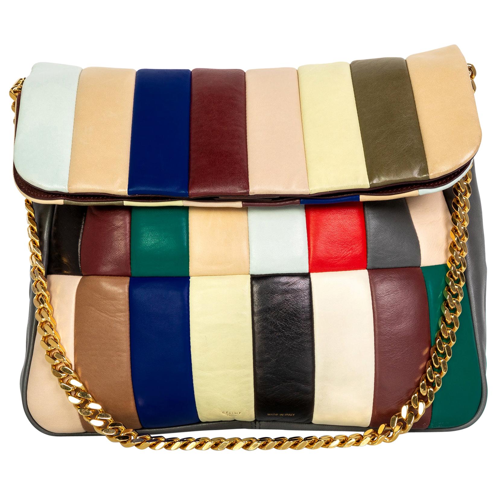 Celine Phoebe Philo Multi Gourmette Patchwork Gold Chain Strap Shoulder Bag, 2012