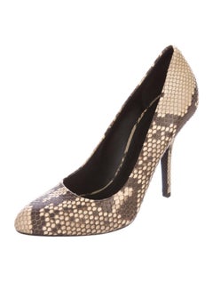 Celine Phoebe Philo NEW Cream Black Snakeskin Leather Evening Pumps Heels