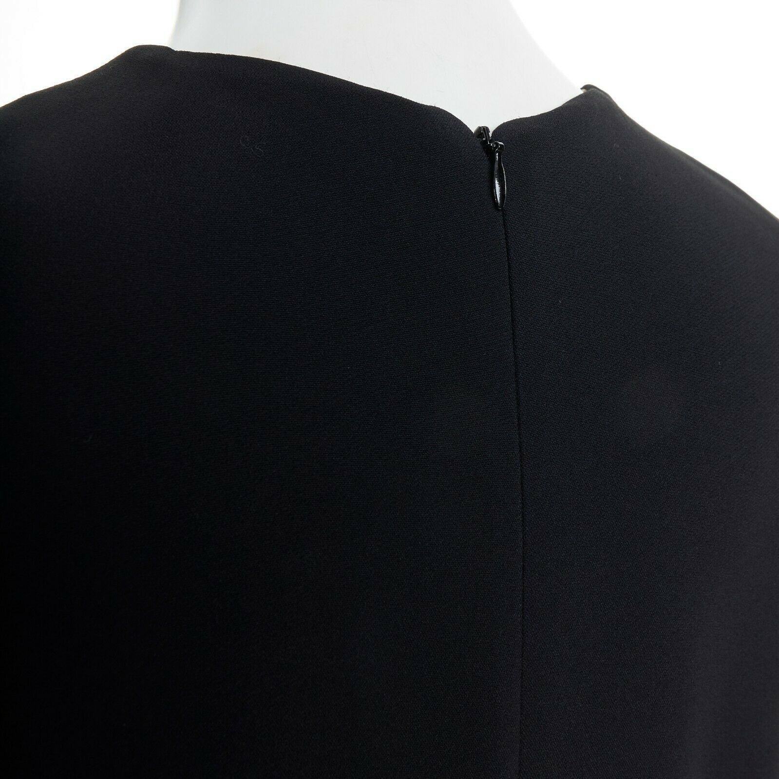 CELINE PHOEBE PHILO nude black asymmetric layered silk sleeve shift dress FR38 1