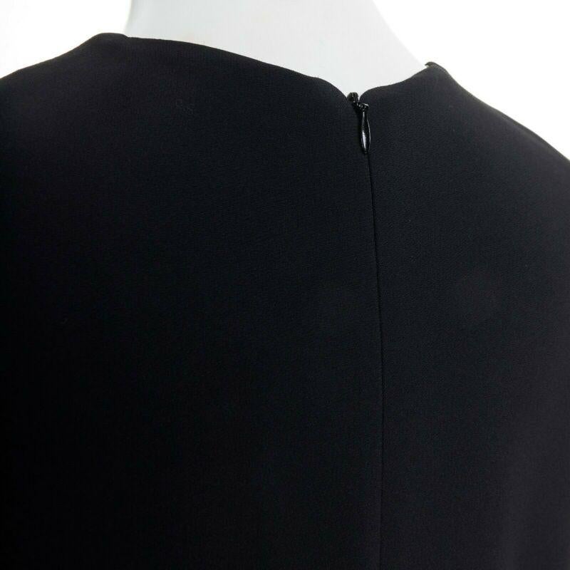 Celine Phoebe Philo nude black asymmetric silk layered sleeve shift dress FR38 en vente 4